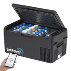 Setpower RF20 車載冷蔵庫 【内蔵製氷皿 50時間持続保冷】ポータブル冷蔵庫 持ち運び冷凍庫 (ブラック）