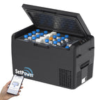 Setpower RF25 車載冷蔵庫 25L ポータブル冷蔵庫 車載家庭両用 ポータブル冷凍庫 小型 持ち運び (ブラック）