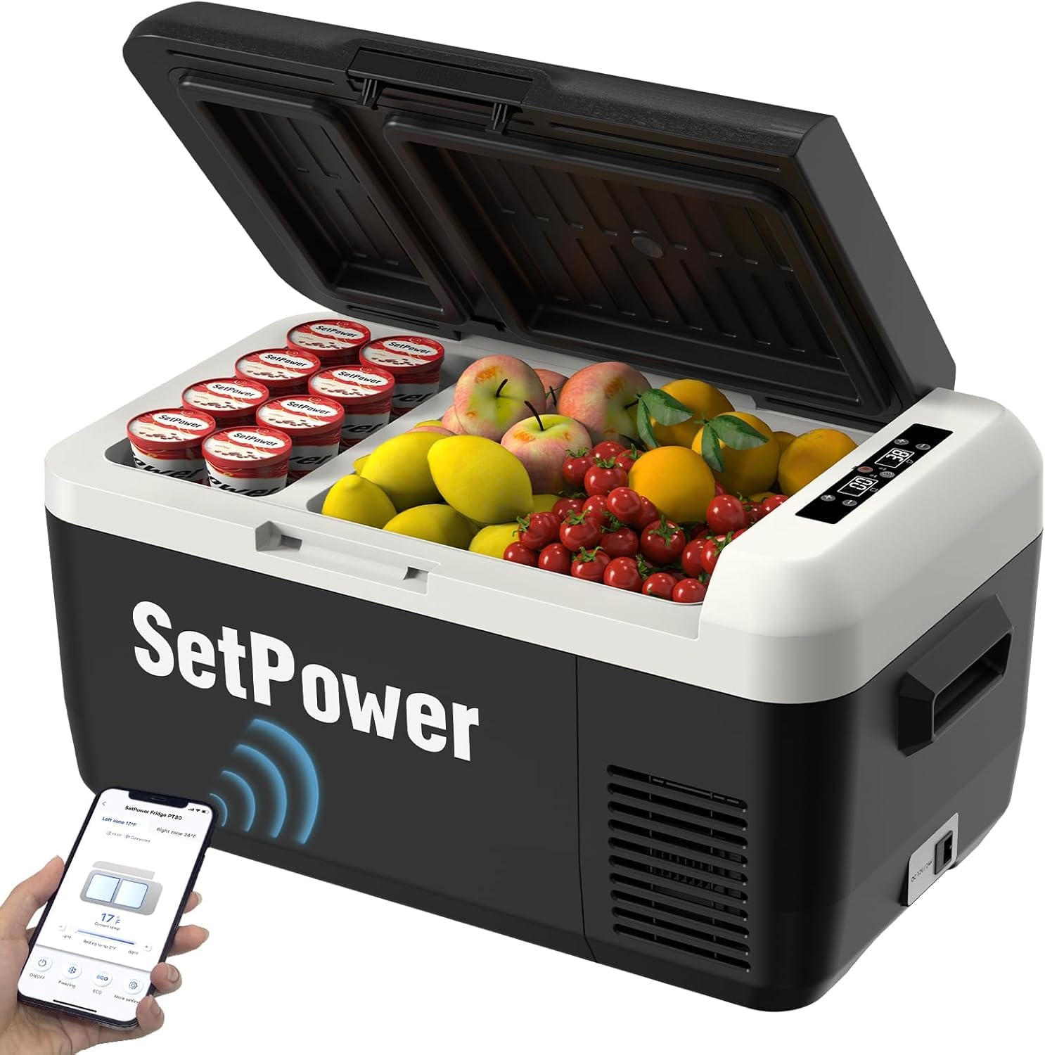 Setpower PT30 車載冷蔵庫 2室独立制御 30L大容量 ポータブル冷蔵庫 小型 トラック 車中泊 キャンプ アウトドア
