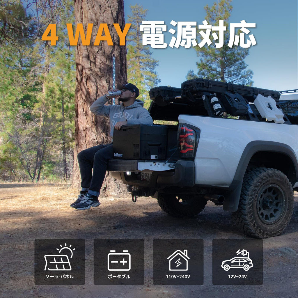 Setpower RF20 車載冷蔵庫 【内蔵製氷皿 50時間持続保冷】ポータブル冷蔵庫 持ち運び冷凍庫 (ブラック）